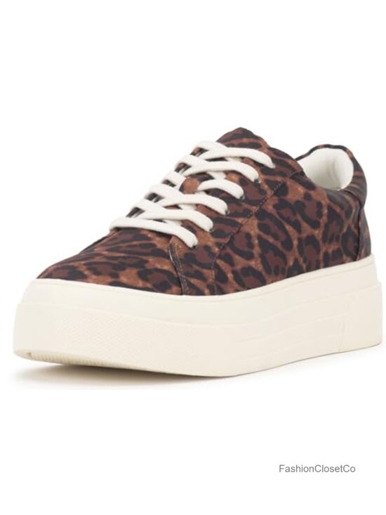 Shoes - Embellished Platform Sneakers Lace-Up Cushioned Low Top Shoes